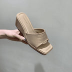 Damen Wedge-Pantoletten mit weichem Veloursleder und komfortablem Fußbett R&B