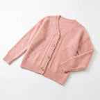 Damen nan oversize Strickcardigan mit V-Ausschnitt und Perlmuttknöpfen R&B