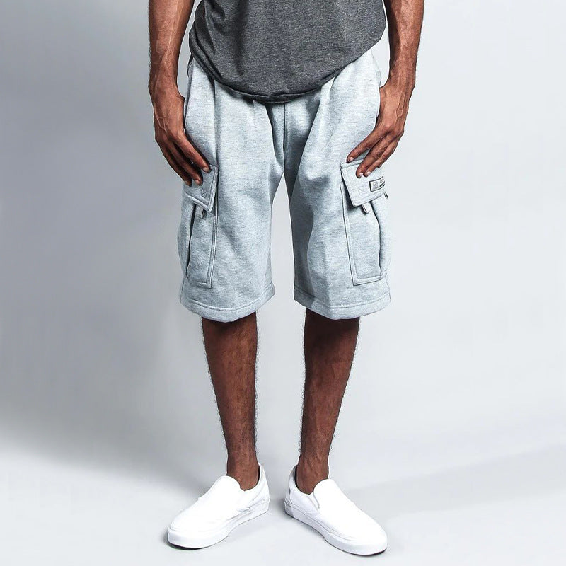 Herren Cargo-Shorts aus atmungsaktivem Sweatstoff mit verstellbarem Kordelzug und praktischen Taschen R&B