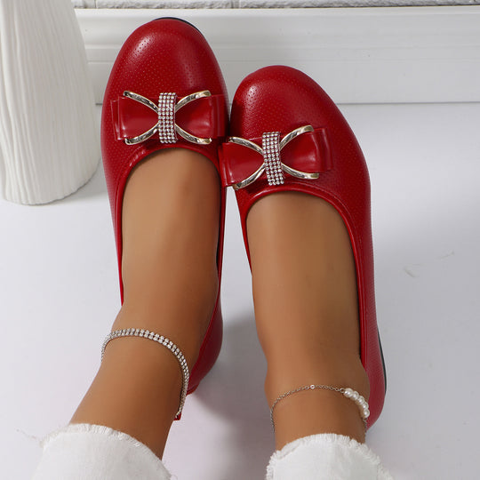 Damen Ballerinas mit modischem Schleifenakzent und Glitzerdetails R&B