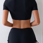 Damen Crop Top und hoch geschnittene Badeshorts R&B