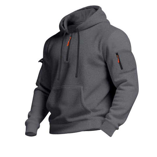 Herren Sportlicher Kapuzenpullover mit Reißverschluss und praktischen Taschen R&B
