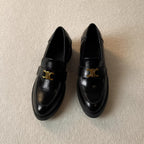 Damen modische Loafers mit elegantem Blockabsatz und dekorativem Schnallenakzent R&B