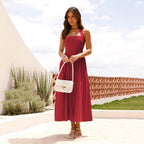 Damen Maxikleid mit R&Brnen Trägern und fließendem Schnitt R&B