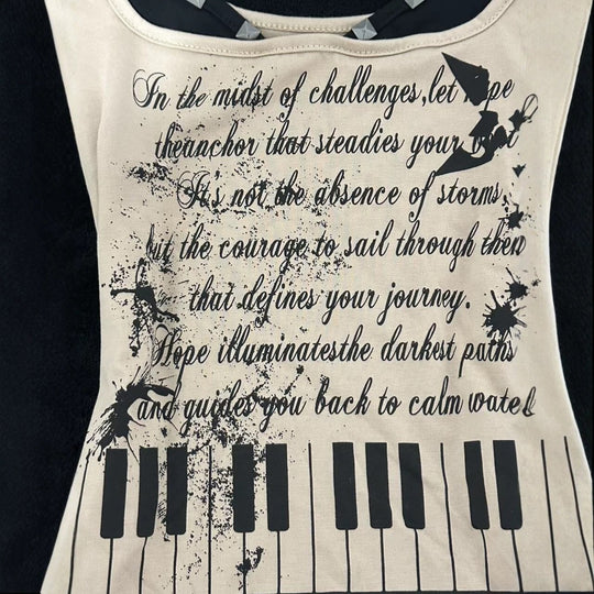 Damen musikalisches Graphic-Tanktop mit einzigartigem Schnitt R&B
