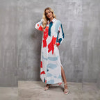 Damen Hemdblusenkleid mit farbenfrohem grafischen Muster und legere Passform R&B