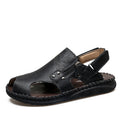 Herren Stilvolle und bequeme Leder-Sandalen mit verstellbarem Riemen R&B