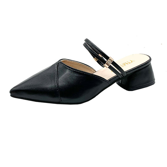 Damen Elegante Slingback Schuhe mit modischem Blockabsatz und schicker Schnalle R&B