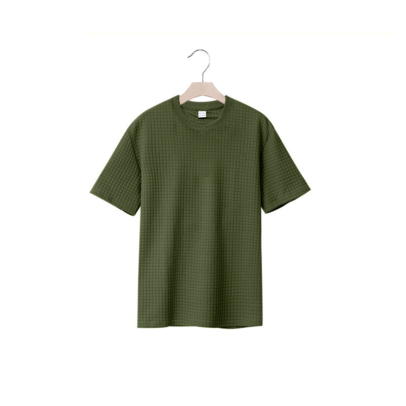Herren lässiges Rundhals-T-Shirt mit strukturiertem Gewebe R&B