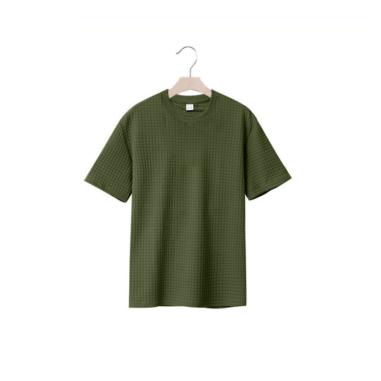 Herren lässiges Rundhals-T-Shirt mit strukturiertem Gewebe R&B