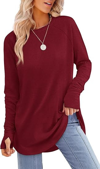 Damen lässiger Langarmshirt mit modernem Schnitt R&B