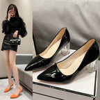 Damen klassische Pumps mit transparentem Blockabsatz und spitz zulaufender Vorderkappe R&B