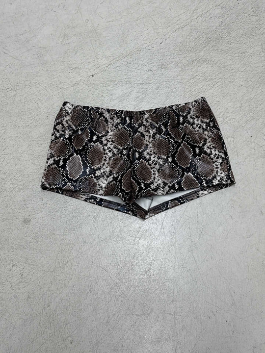 Damen Shorts mit modischem Schlangenprint und hohem Bund R&B