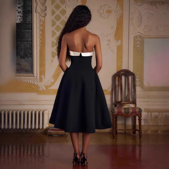 Damen Elegantes Midi-Ballkleid mit schwingendem Rock R&B