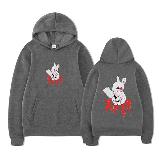 Damen Kapuzensweater mit auffälligem Cartoon-Motiv und bequemer Passform R&B