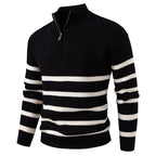 Herren modischer Rollkragenpullover mit strukturiertem Design und halbem Reißverschluss R&B