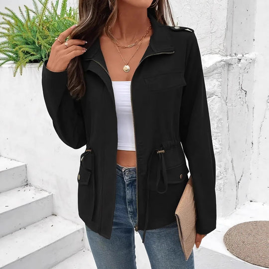 Damen Übergangsjacke mit verstellbarem Taillenzug und praktischen Taschen R&B