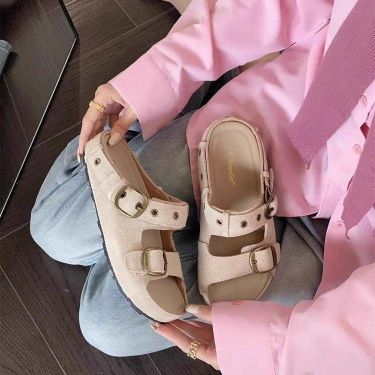 Damen bequeme Clogs mit verstellbarem Schnallenverschluss und weichem Innenfutter R&B