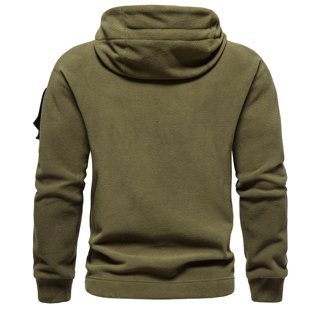 Herren moderne Fleece-Hoodie mit strategischen Reißverschlusstaschen R&B