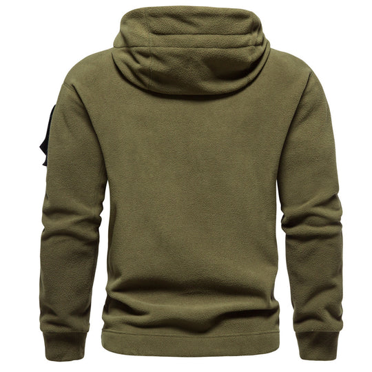 Herren moderne Fleece-Hoodie mit strategischen Reißverschlusstaschen R&B