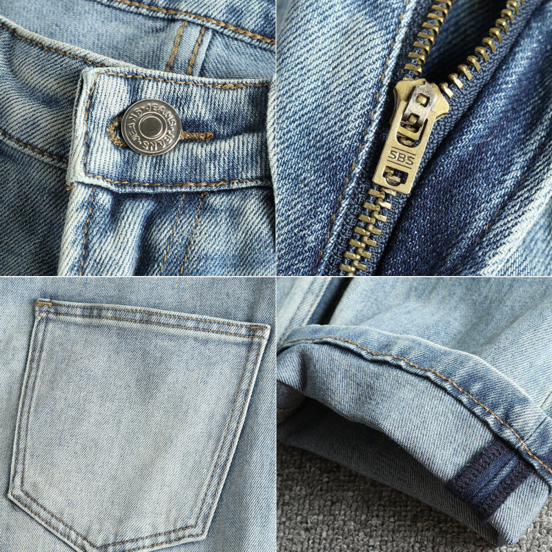 Damen Jeanshose im modernen Slim-Fit mit lässigem Design und hohem Bund R&B