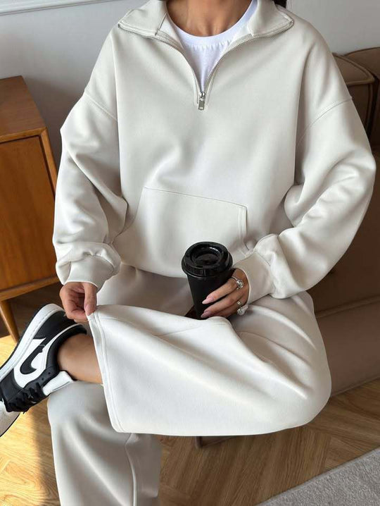 R&B | Halbhals Pullover Sweatshirt und Weit Geschnittene Hose Zweiteiler Anzug