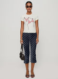 Damen T-Shirt mit kreativem Druck und figurbetontem Schnitt R&B