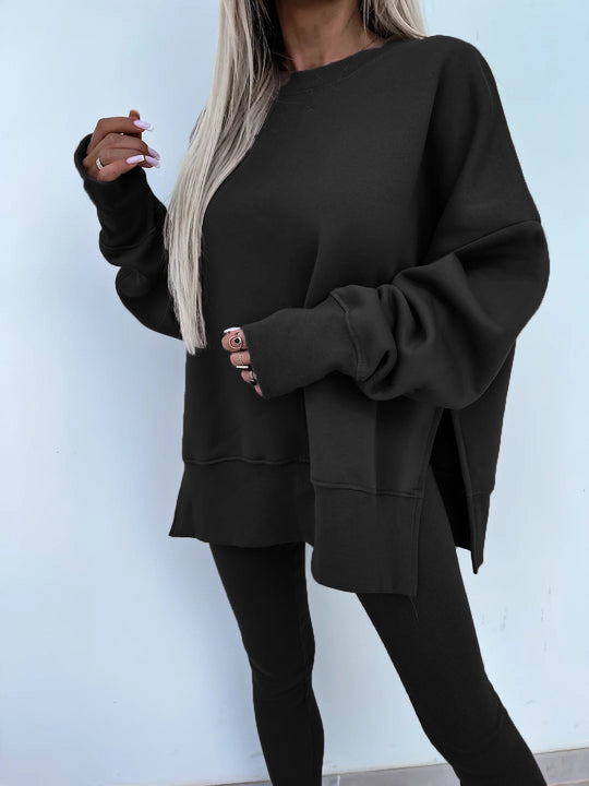 Damen Sportlicher Freizeitanzug mit oversized Sweatshirt und enganliegenden Leggings R&B