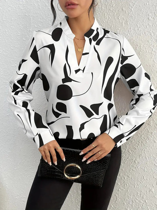 Damen High Fashion Bluse mit modernem Muster R&B