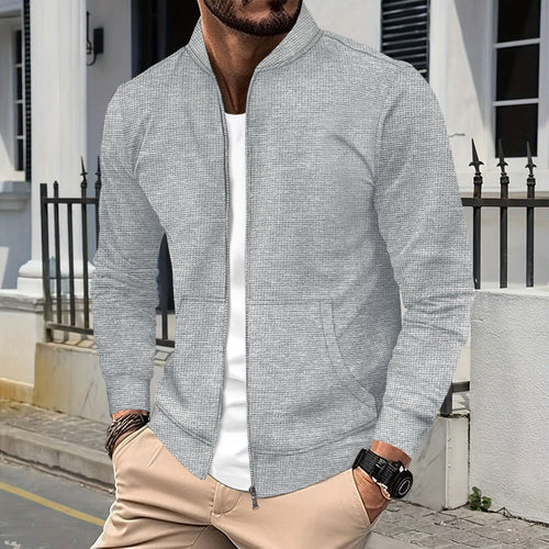 Herren sportliche Freizeitjacke mit Reißverschluss und praktischen Taschen R&B