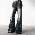 Damen Flared Jeans mit modischem Used-Look R&B