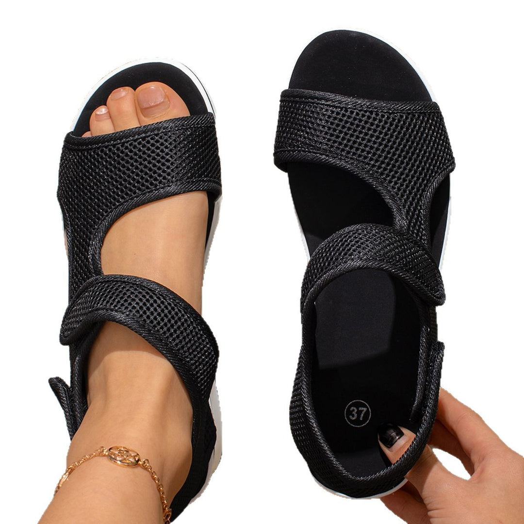 Damen Sandalen mit verstellbaren Klettverschlüssen und atmungsaktivem Obermaterial R&B