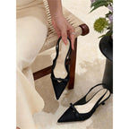 Damen elegante Slingback-Pumps mit zarter Schleifenapplikation R&B