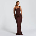 Damen Elegantes Maxikleid mit figurformendem Schnitt und zarten Drapierungen R&B