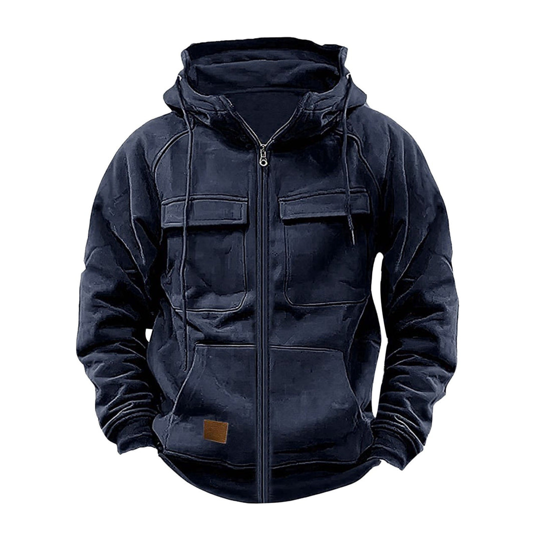 Herren Fleecejacke mit hohem Kragen und praktischen Taschen R&B