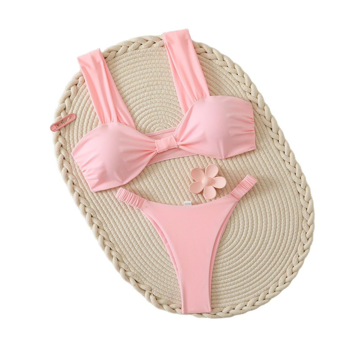 Damen Bandeau-Bikini mit breiten Trägern und voluminösem Design R&B