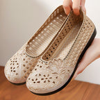 Damen Ballerinas mit floralem Stickdesign und rutschfester Sohle R&B