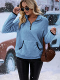 Damen Fleece Pullover mit halbem Reißverschluss R&B