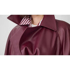 Damen Kunstleder-Trenchcoat mit elegantem Schnitt R&B