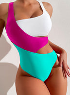 Damen Hochtaillierter Badeanzug mit modischen Cut-Outs R&B