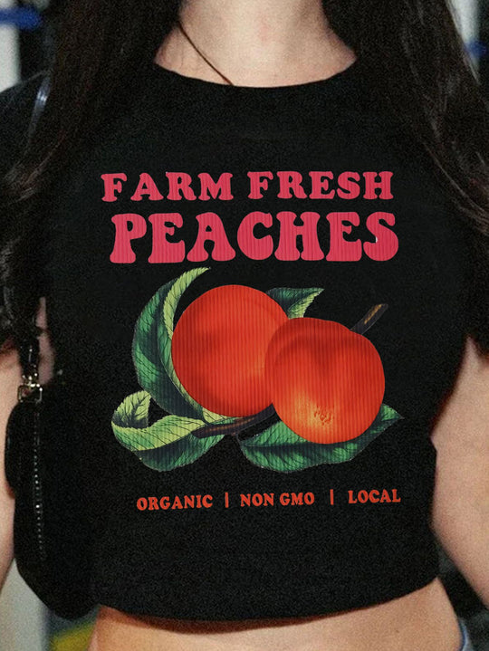 Damen Crop-T-Shirt mit inspirierendem Statementdruck R&B