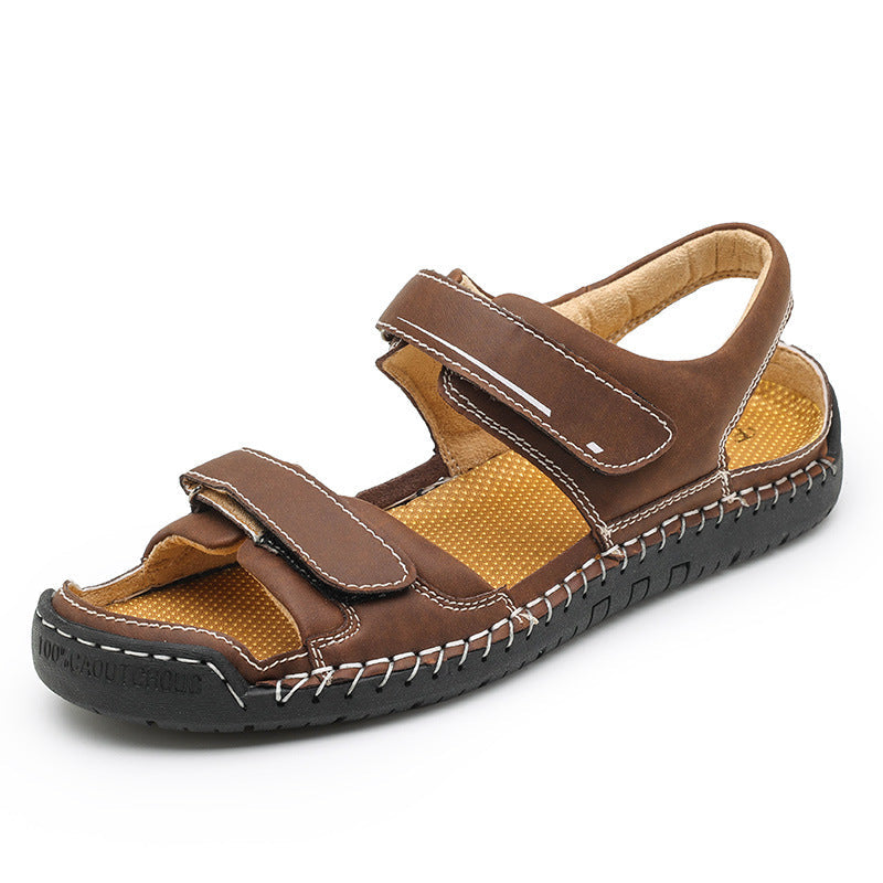 Herren Atmungsaktive Veloursleder-Sandalen mit verstellbarem Riemen R&B