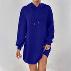 Damen Kapuzenpulloverkleid mit trendy Struktur R&B