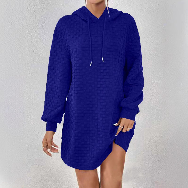 Damen Kapuzenpulloverkleid mit trendy Struktur R&B