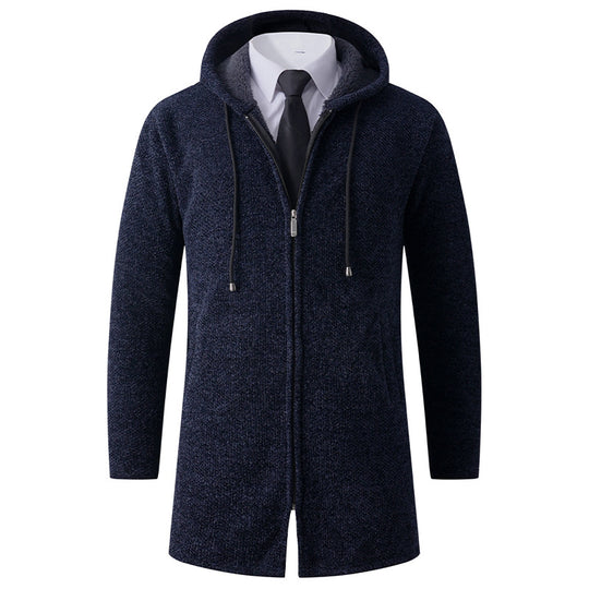 Herren lässiger Hoodie-Jacke mit außenliegendem Reißverschluss und praktischer Kapuze R&B