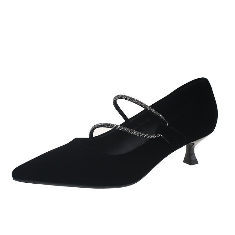 Damen elegante Pumps mit zartem Strass-Dekor R&B