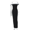 Damen Elegantes Maxikleid mit Off-Shoulder Design und schmalem Schnitt R&B