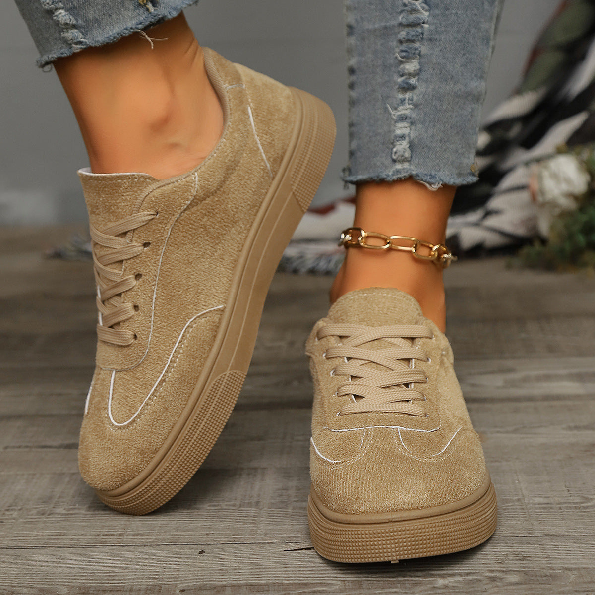 Damen modische Freizeitsneaker aus hochwertigem Textil R&B