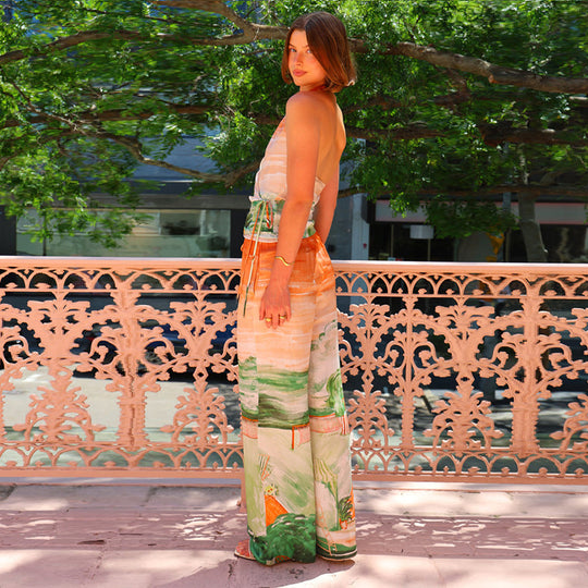Damen Wickel-Jumpsuit mit floralem Design und elastischem Gummizug R&B