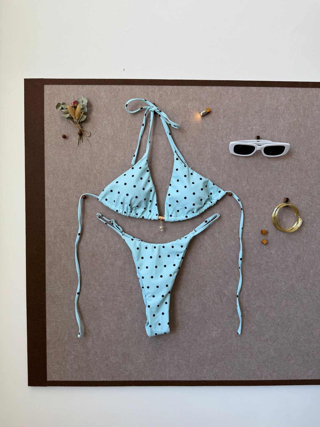 Damen Triangel-Bikini mit verspieltem Punkte-Design R&B